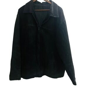 Cambridge Classics Mens Vintage 90s Rugged Genuine Suede Jacket XL Black Leather